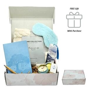 Tranquility Moments Gift Box Comfy Fleece Throw Blanket Beige Pamper Self Care